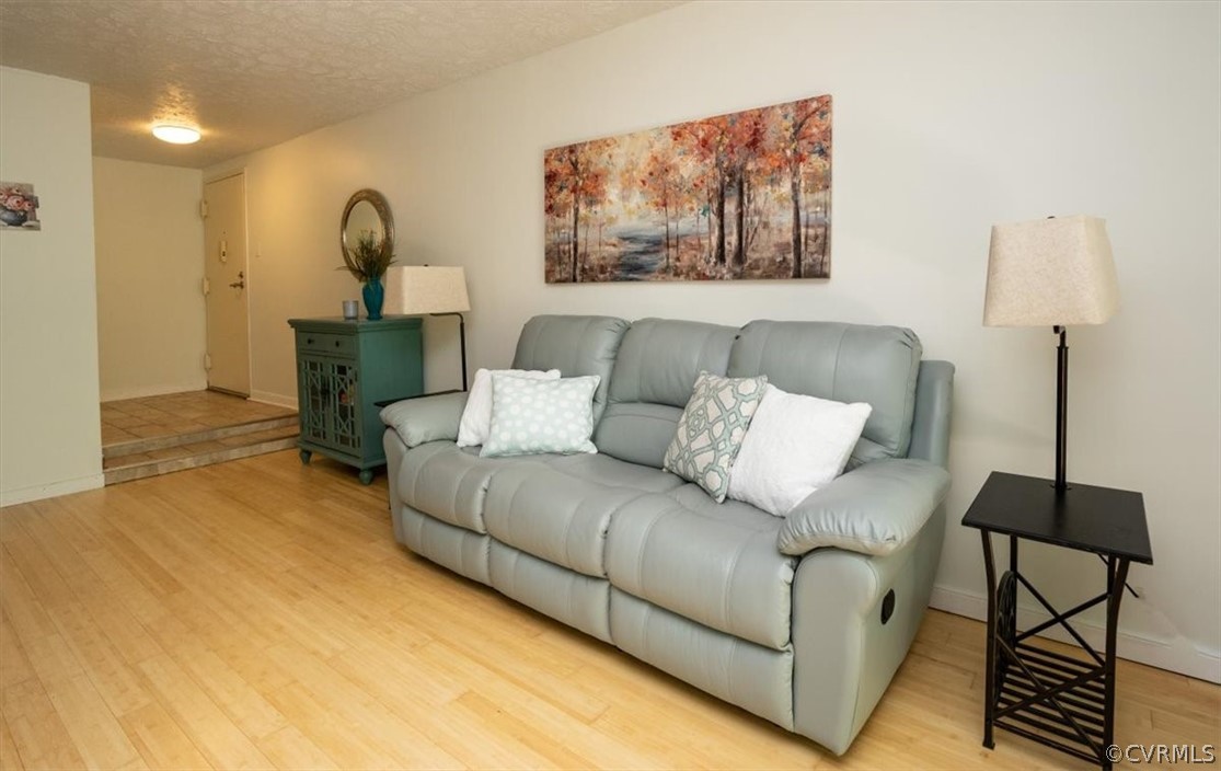 1507 Largo Road, Unit 303 Henrico, VA 23238 - Photo 4 of 40 Living room featuring a textured ceiling and light