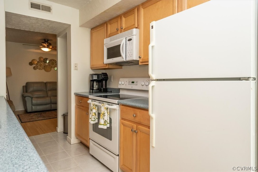1507 Largo Road, Unit 303 Henrico, VA 23238 - Photo 9 of 40 Kitchen featuring white appliances, ceiling fan, a