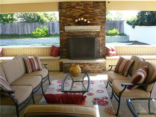 5671 Paddock Road Oceanside, CA 92057 - Photo 16 of 20 Patio fireplace w/ storage benches