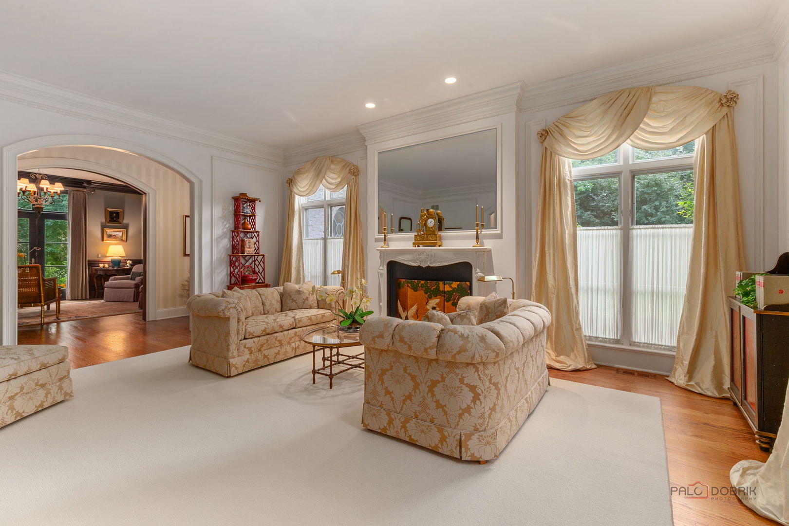 1271 North Green Bay Road Lake Forest, IL 60045 - Photo 8 of 57 a living room with fireplace furniture and a large window