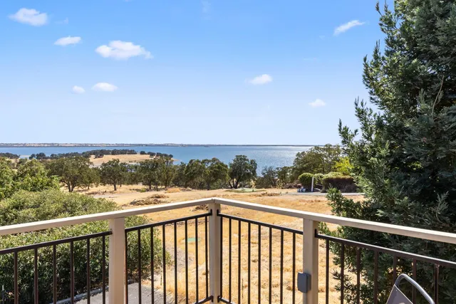 a view of a balcony with an outdoor space