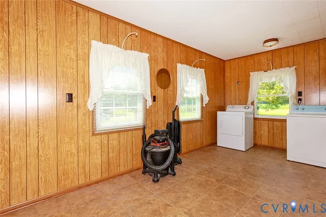 a view of a bathroom with a mirror