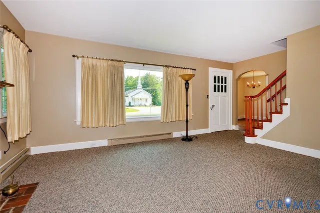 an empty room with windows