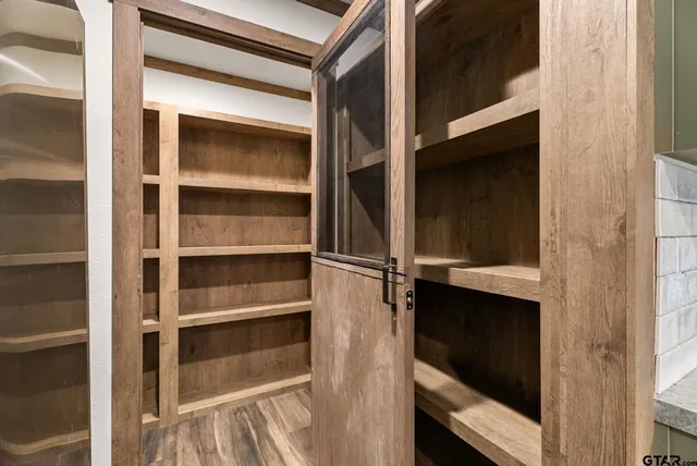 a close view of walk in closet