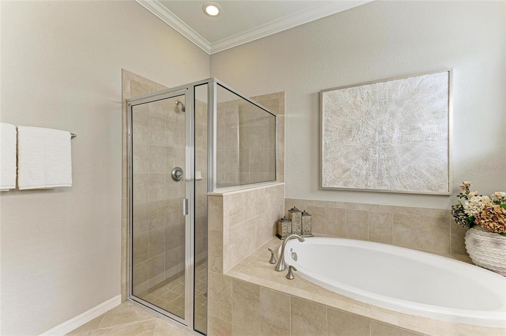 13117 Ramblewood Trail Lakewood Ranch, FL 34211 - Photo 35 of 76 a white bath tub sitting next to a shower