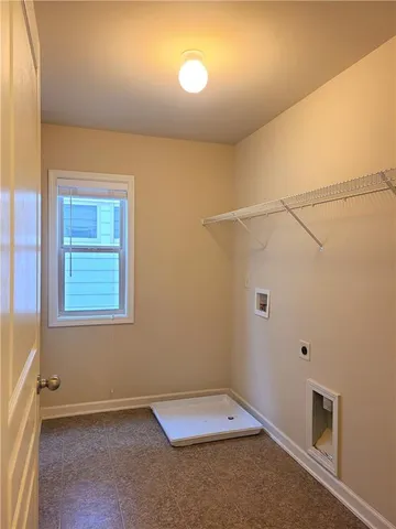 an empty room with a workbench