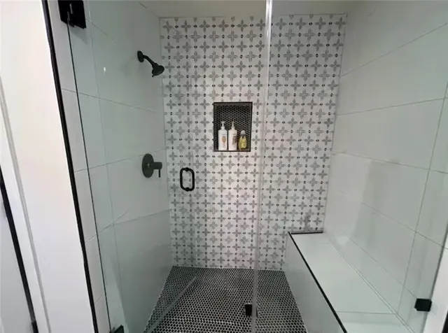 a bathroom with a shower