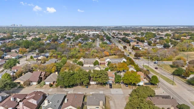 an aerial view of a city