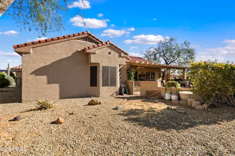 a view of a house with a patio