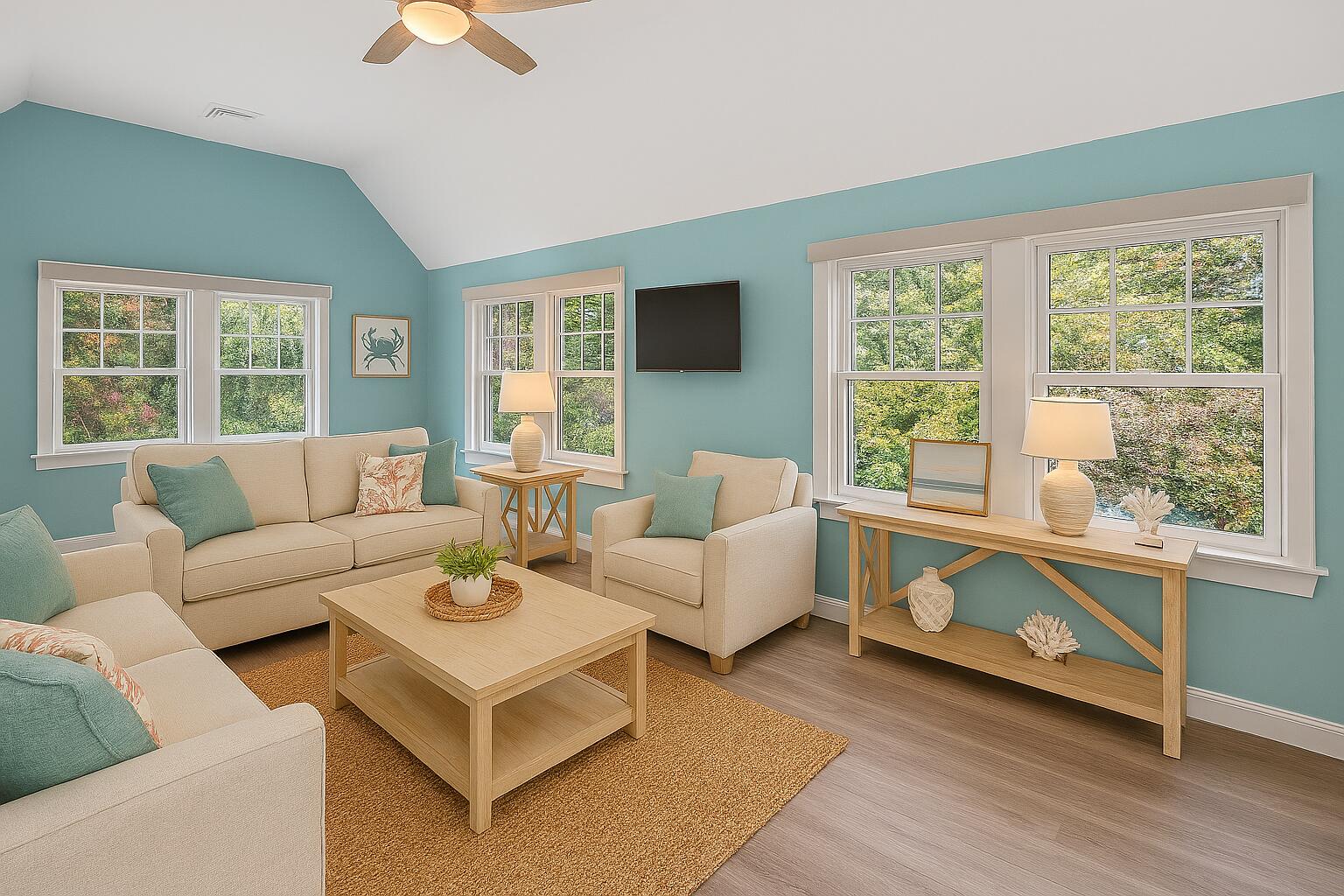 128 Uncle Percy's Road Mashpee, MA 02649 - Photo 21 of 45 a living room with furniture and a large window