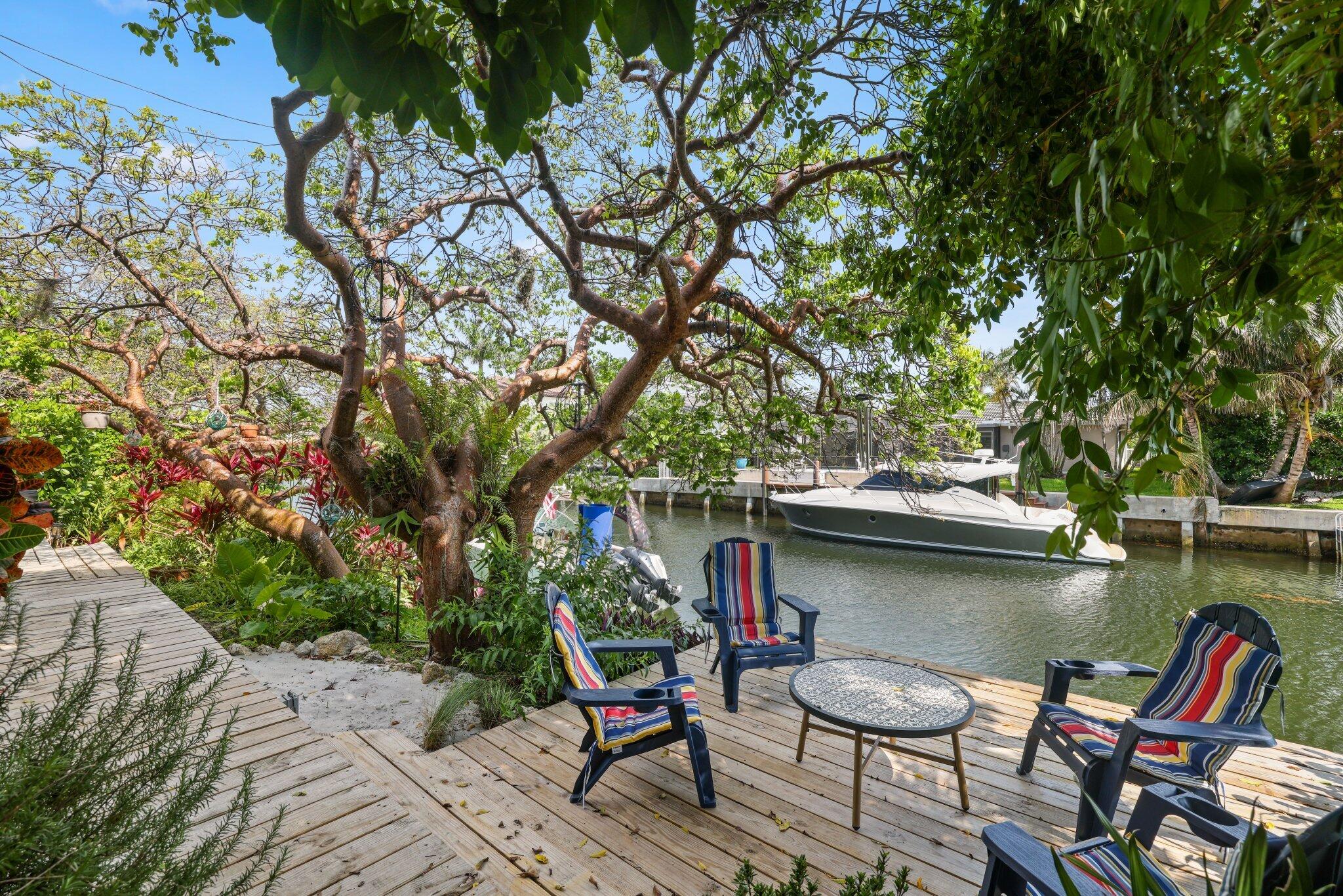 784 Dover Street Boca Raton, FL 33487 - Photo 56 of 78 a view of a lake with a table and chairs in the patio