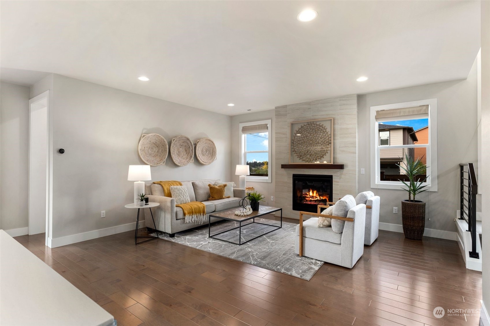 22322 43rd Drive Southeast Bothell, WA 98021 - Photo 8 of 40 a living room with furniture large window and a fireplace
