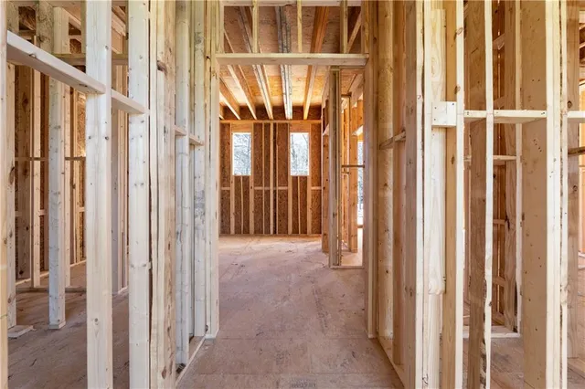 a view of an entryway with a building