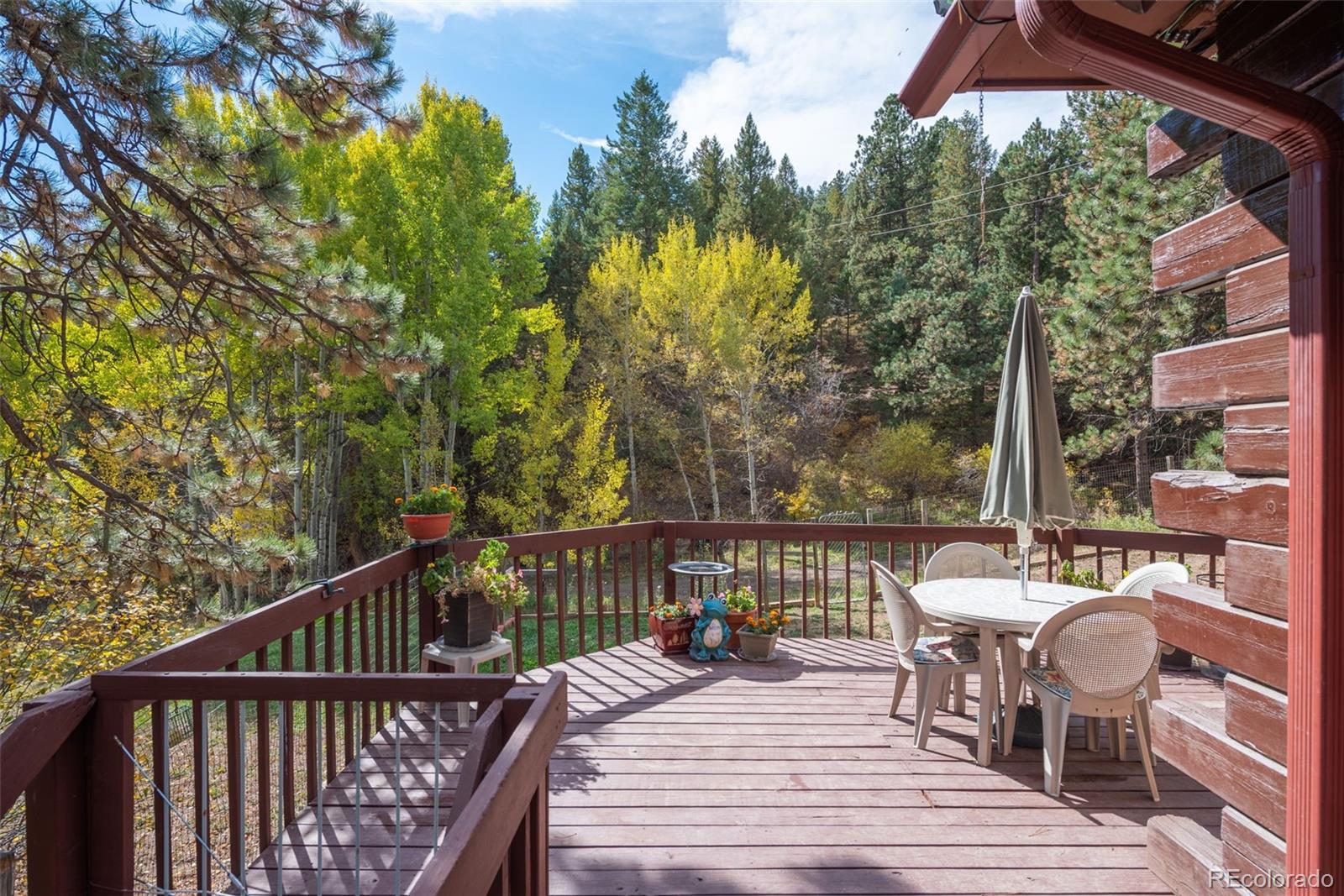 601 Pika Road Boulder, CO 80302 - Photo 24 of 30 a view of a balcony with two chairs and a table