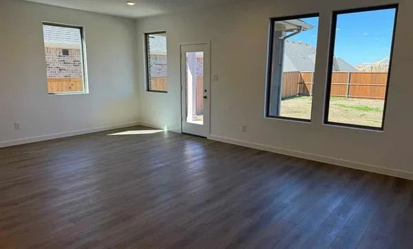 an empty room with a window