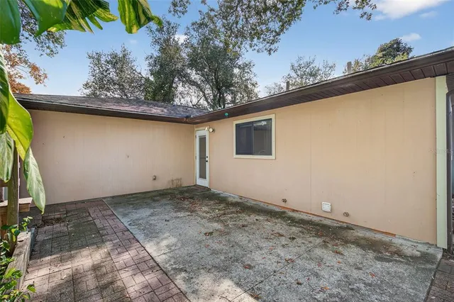 a backyard of a house