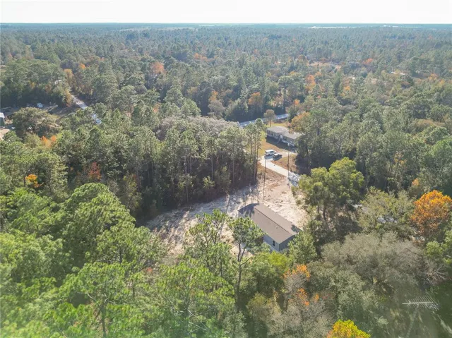 a aerial view of a house with a yard and lake view