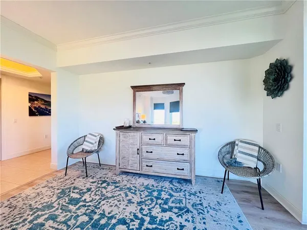 a room with a desk and chair