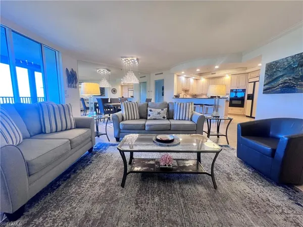 a living room with furniture and a couch