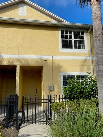 a front view of a house having patio