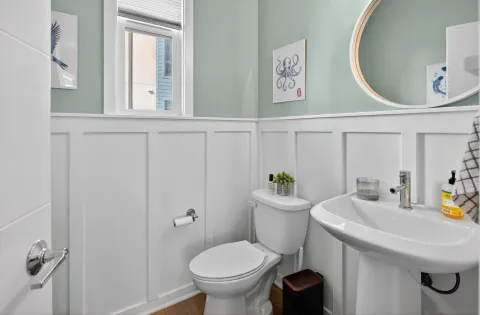 a view of a balcony with outer view and wooden floor