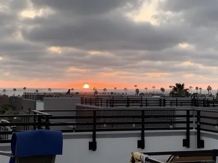 a view of a terrace with furniture and stove