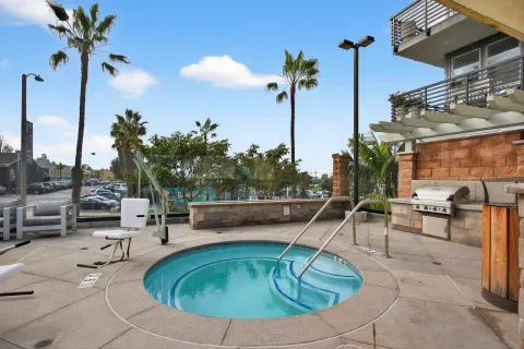 a view of a building with a street