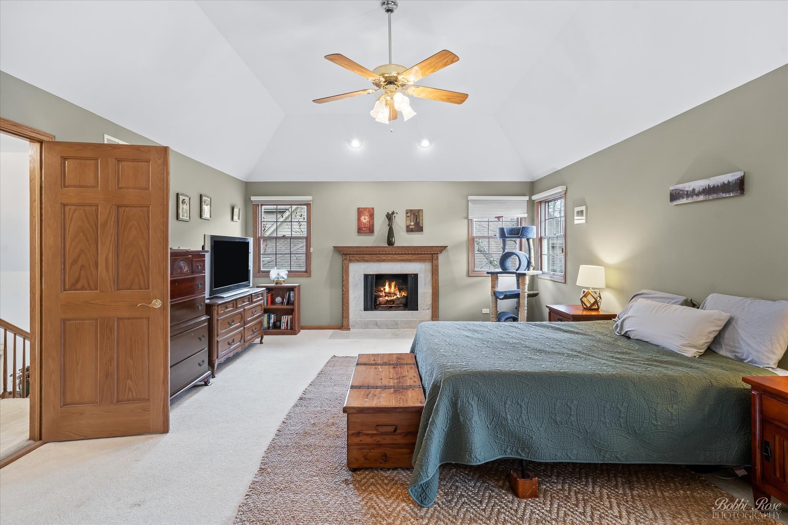 1303 Westley Lane West Dundee, IL 60118 - Photo 21 of 61 a bedroom with a bed and a flat screen tv