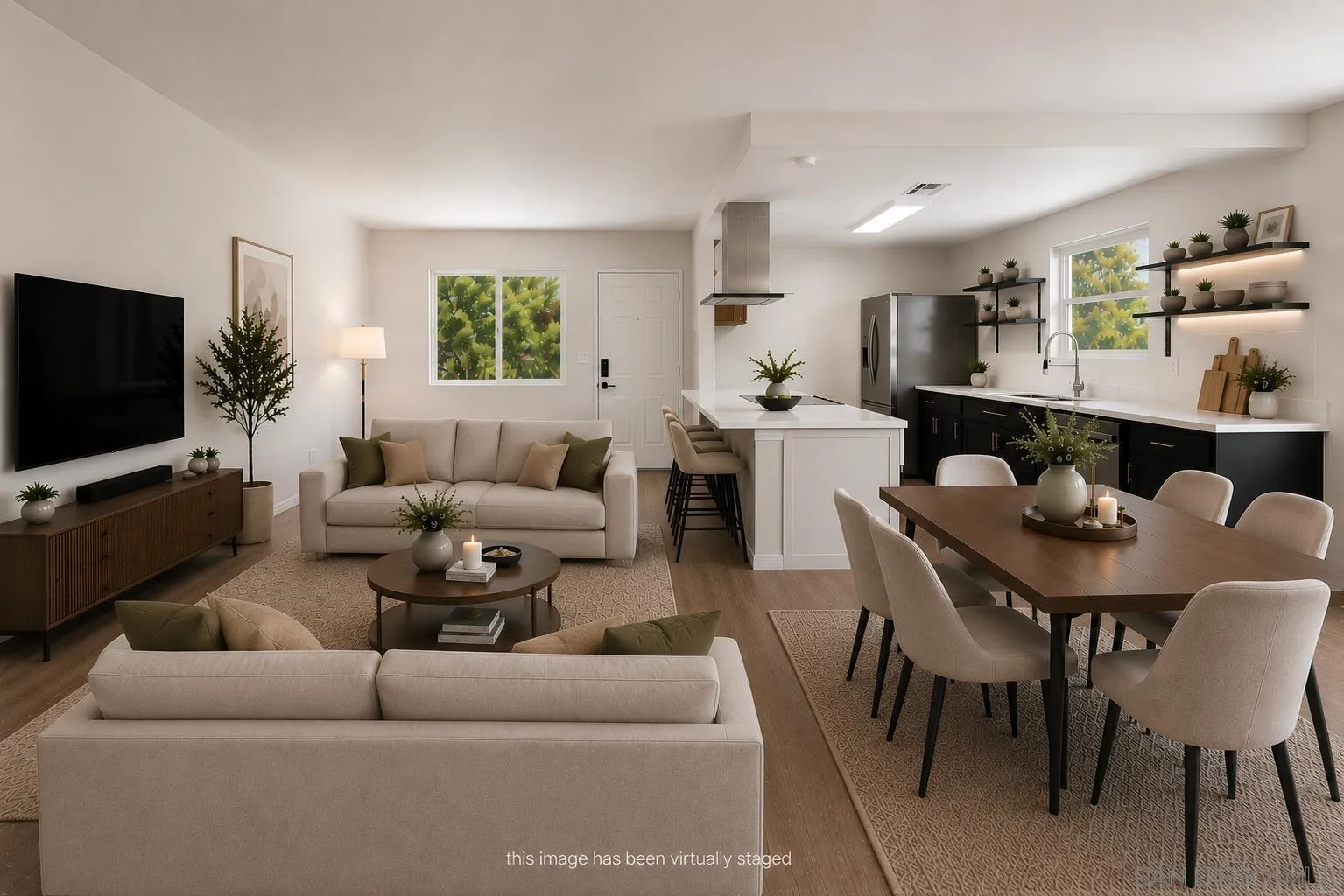 9926 Mission Vega Road, Unit 4 Santee, CA 92071 - Photo 7 of 30 a living room with furniture a flat screen tv and a window