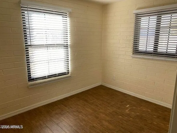 a view of a room that has a window in it