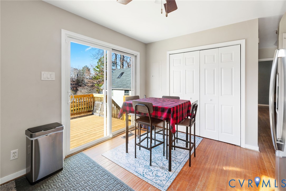 2015 Oneida Road Powhatan, VA 23139 - Photo 16 of 24 Dining space with light wood-type flooring and a c