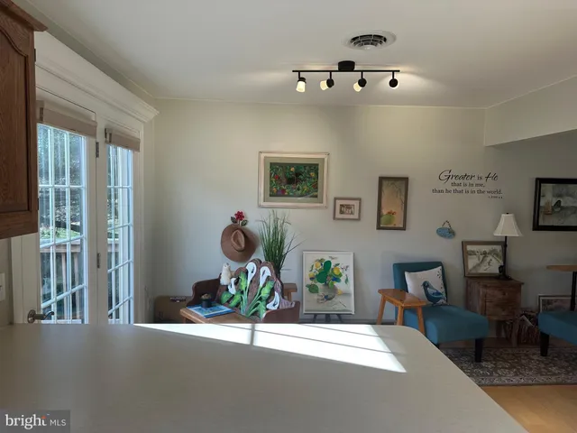 a living room with furniture