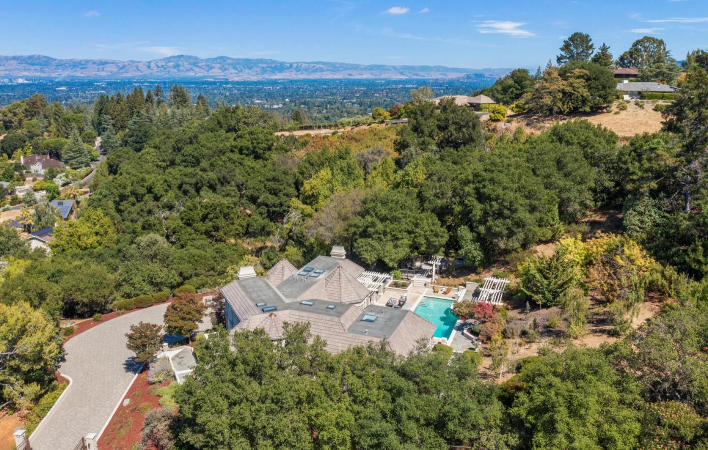 14113 Pike Road Saratoga, CA 95070 - Photo 73 of 78 an aerial view of a houses with a yard and lake view