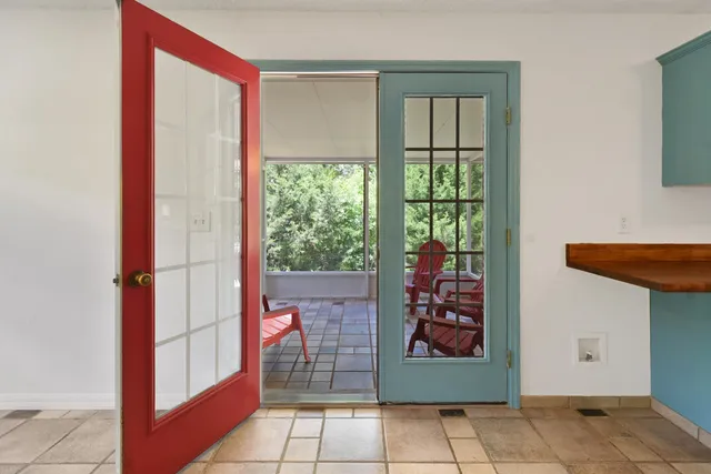 a view of a back yard from a window