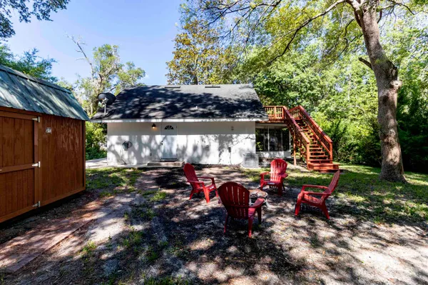 a view of a house with a sitting area