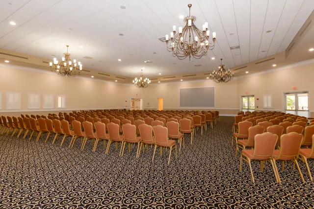 an empty room with an entrance door