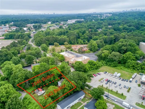 an aerial view of a city