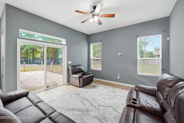 a living room with furniture