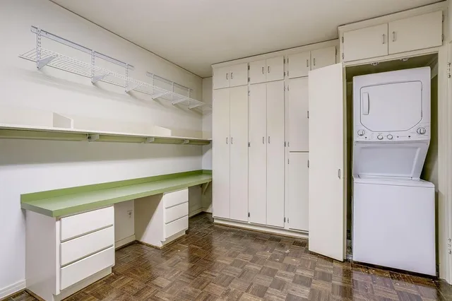 a room with storage and utility