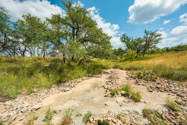 a view of a lake with a yard