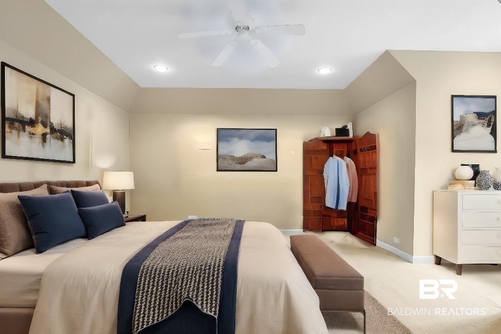 29976 Dolive Ridge Daphne, AL 36527 - Photo 48 of 58 Bedroom featuring light colored carpet and ceiling fan