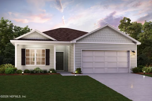 front view of a house with a yard