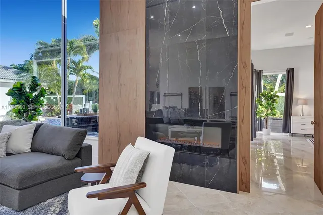 a outdoor living space with furniture and garden view