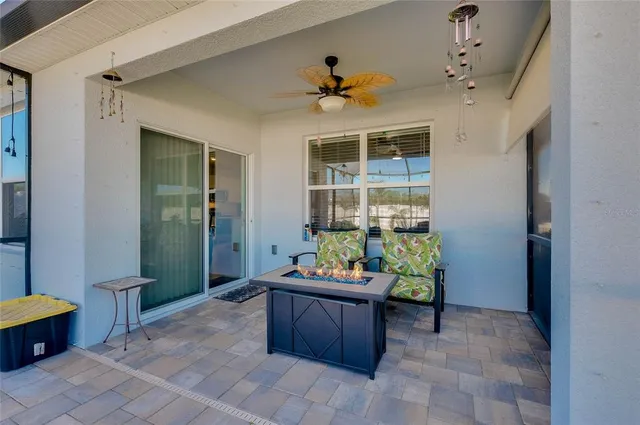a view of a backyard and lake view