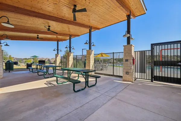 a view of a park with a slide