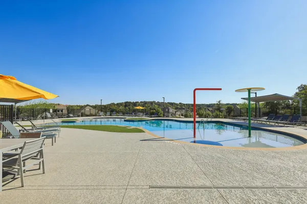 a view of a park with slide