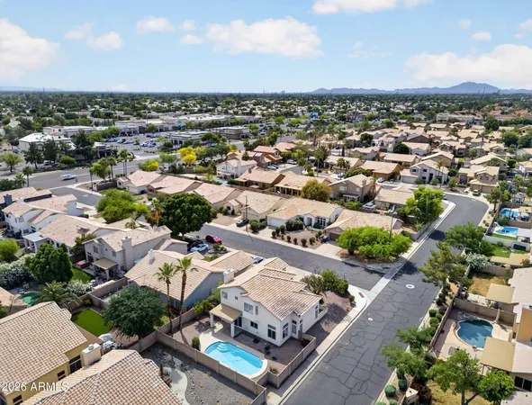 an aerial view of a city