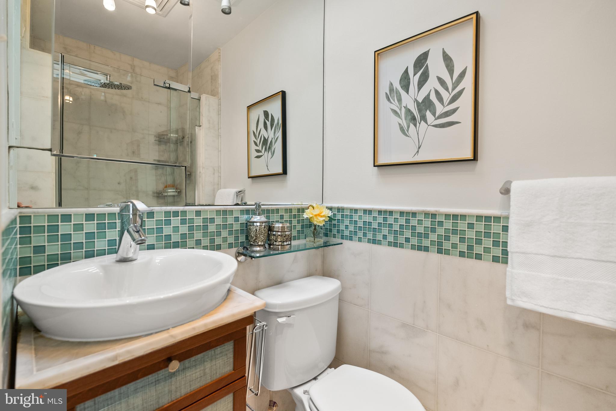 3219 Cherry Hill Lane Washington, DC 20007 - Photo 22 of 32 a bathroom with a toilet a sink and mirror