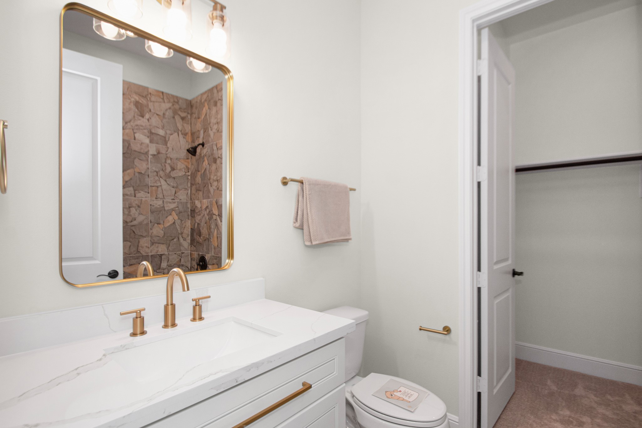 281 Brahman Trail Angleton, TX 77515 - Photo 43 of 43 a bathroom with a sink toilet vanity and shower