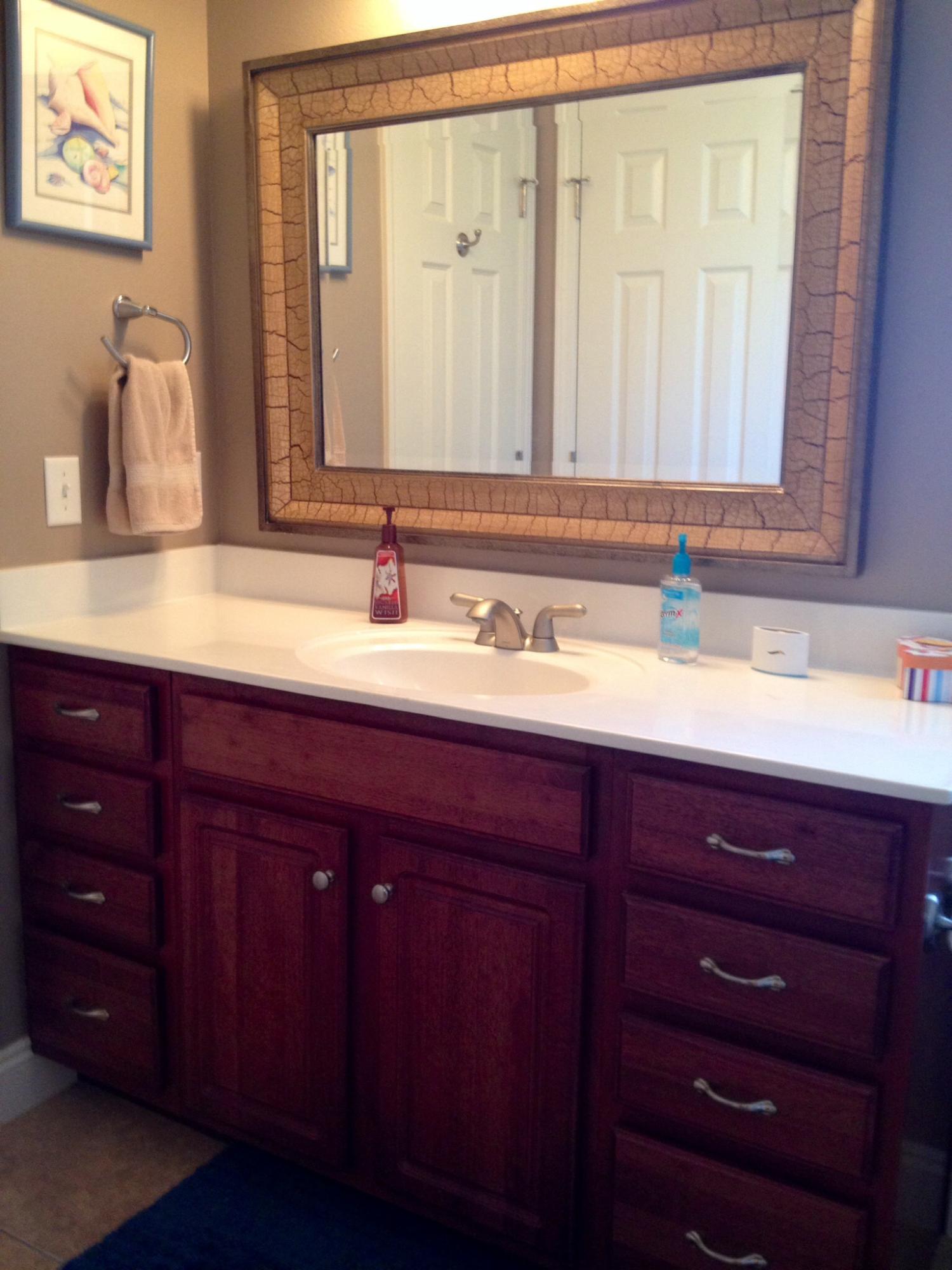 6589 Old River Road, Unit 3 ACRES Baker, FL 32531 - Photo 22 of 30 a bathroom with a double vanity sink and large mirror